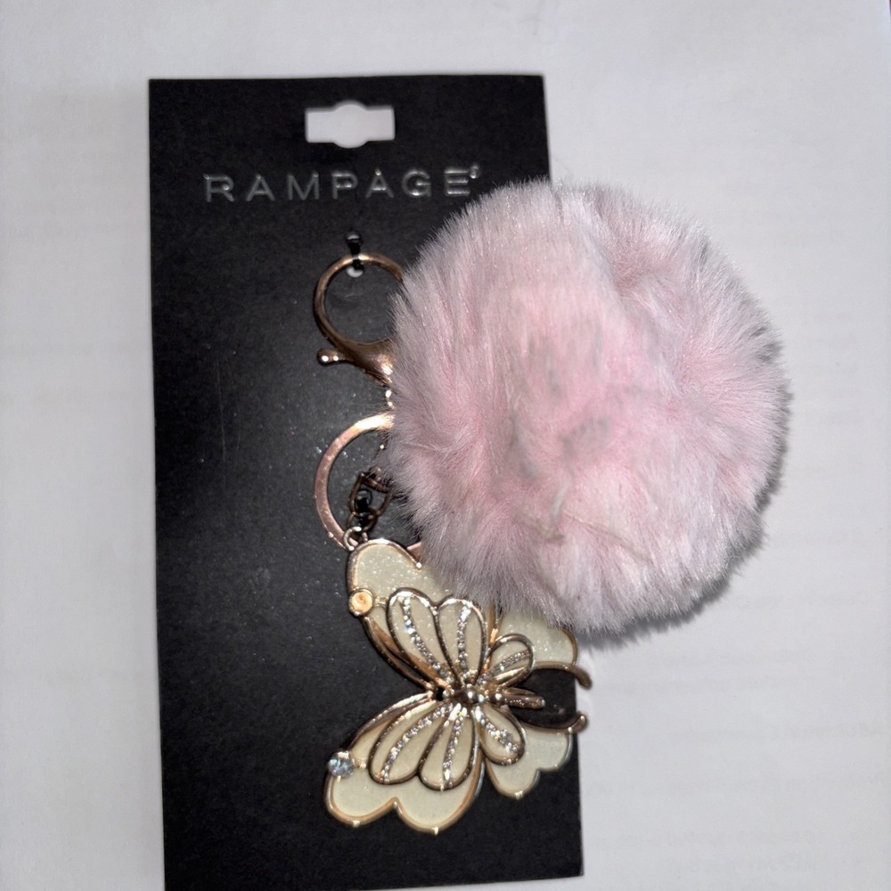 Rhinestones Purse Pendant‎ Faux Pom Pom Keychain Pendant Keyring 3796 Rampage